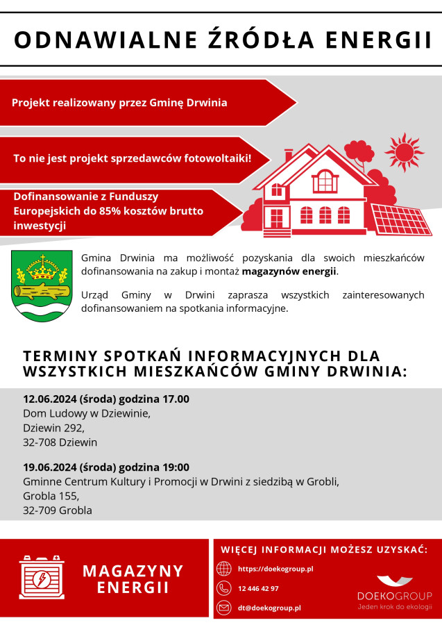 Odnawialne Źródła Energii w Gminie Drwinia