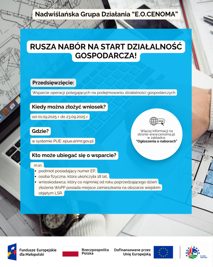 Nabór wniosków na podjęcie działalności gospodarczej