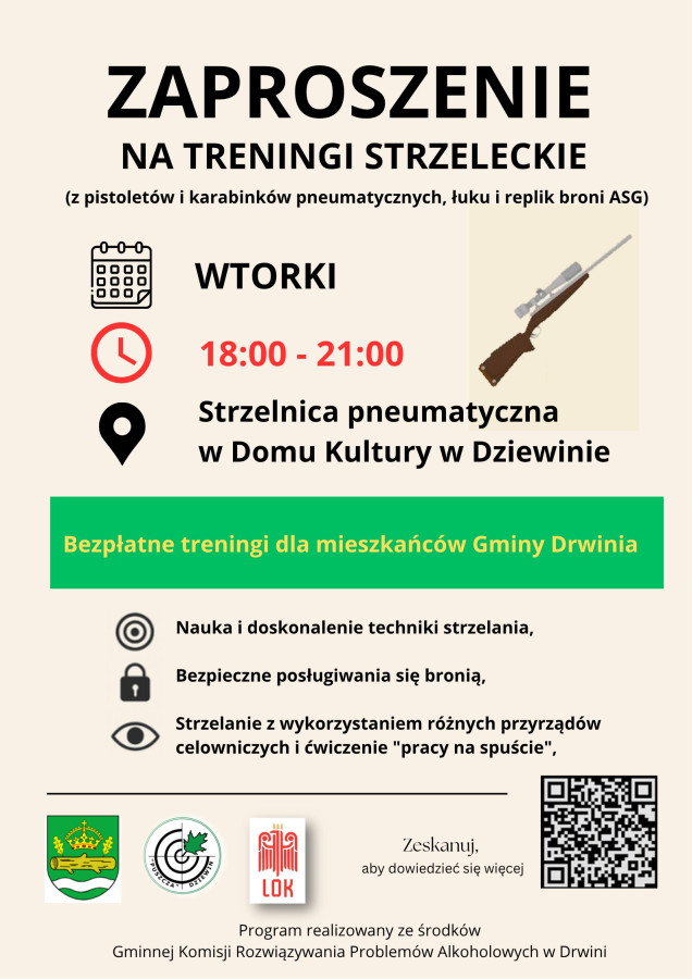 Zaproszenie na treningi strzeleckie